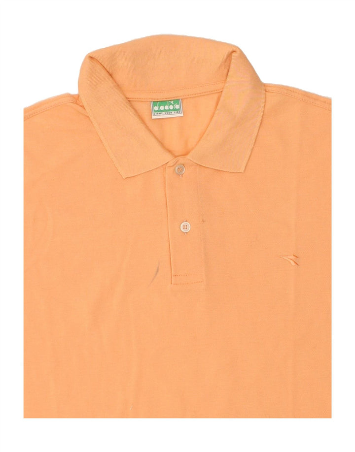DIADORA Mens Polo Shirt Large Orange Cotton Vintage Diadora and Second-Hand Diadora from Messina Hembry 