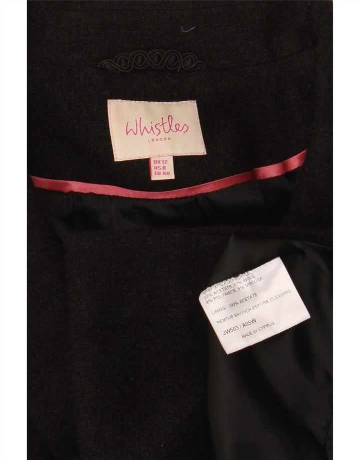 Whistles Dame 3/4 ærmet blazerjakke UK 12 Medium Black Polyacrylic