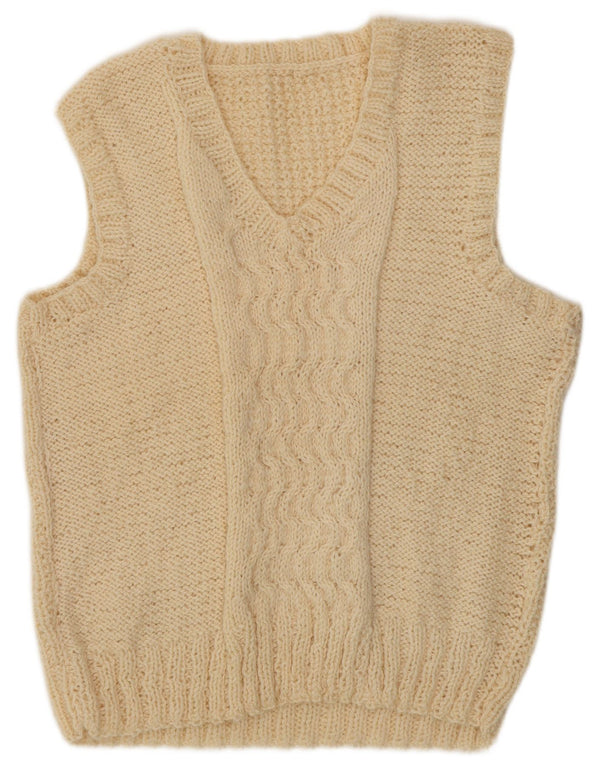 Vintage Dame Vest Tank Top UK 18 XL Off White