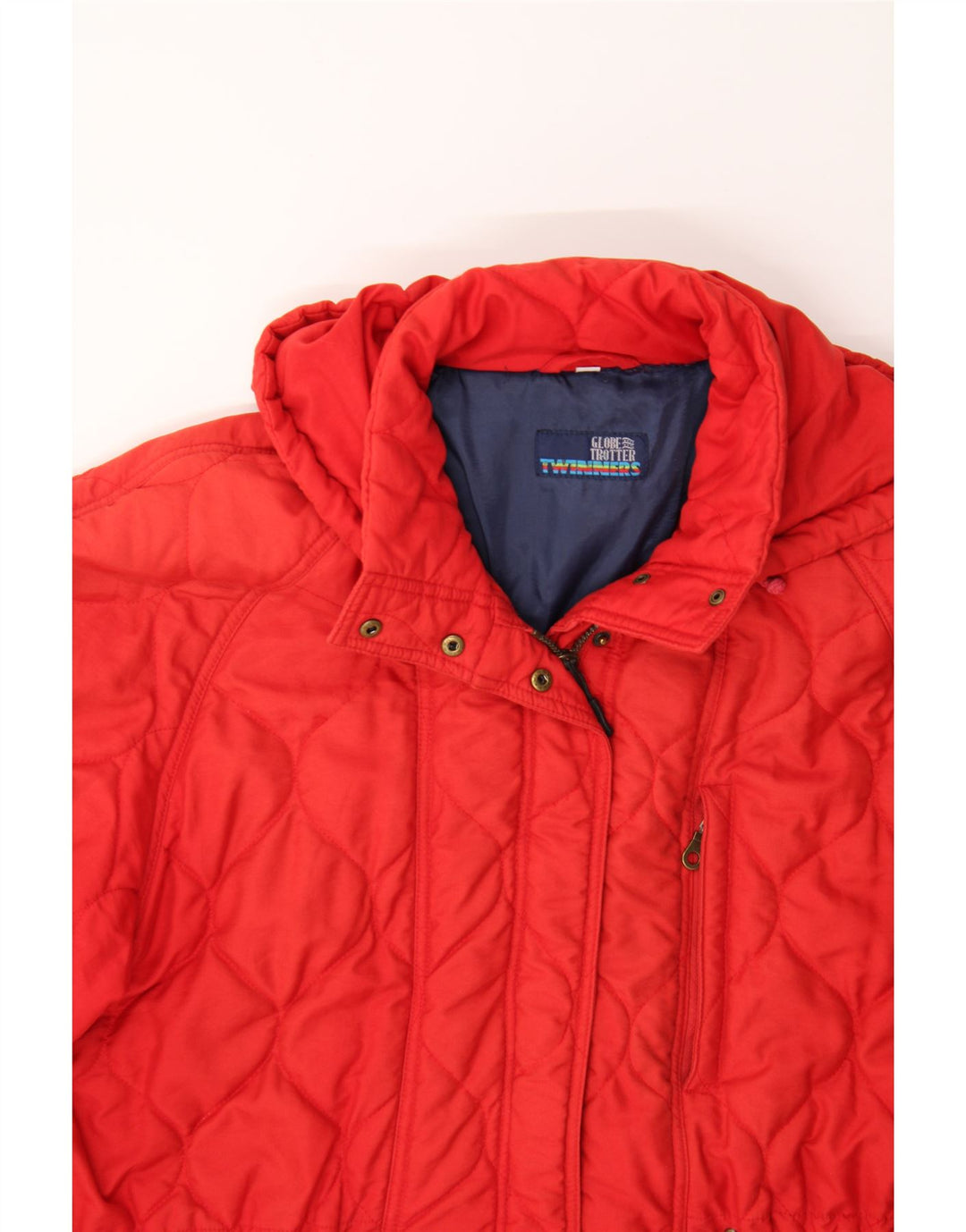 GLOBE TROTTER Womens Hooded Windbreaker Coat UK 18 XL Red Polyester Vintage Globe Trotter and Second-Hand Globe Trotter from Messina Hembry 