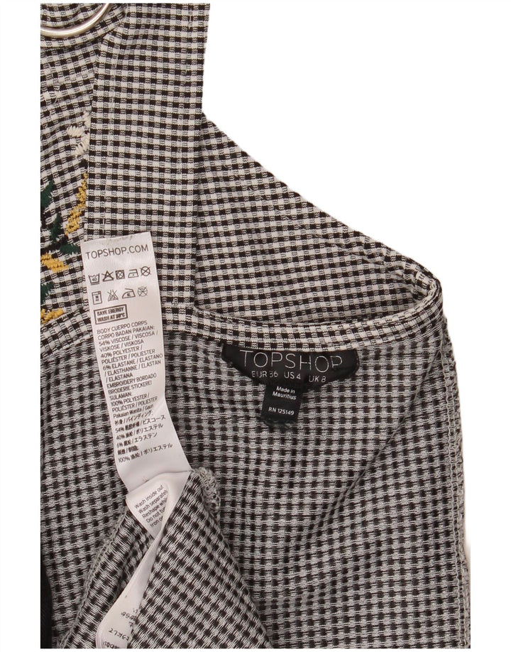 Topshop Dame Sundress EU 36 Small Black Gingham Viscose