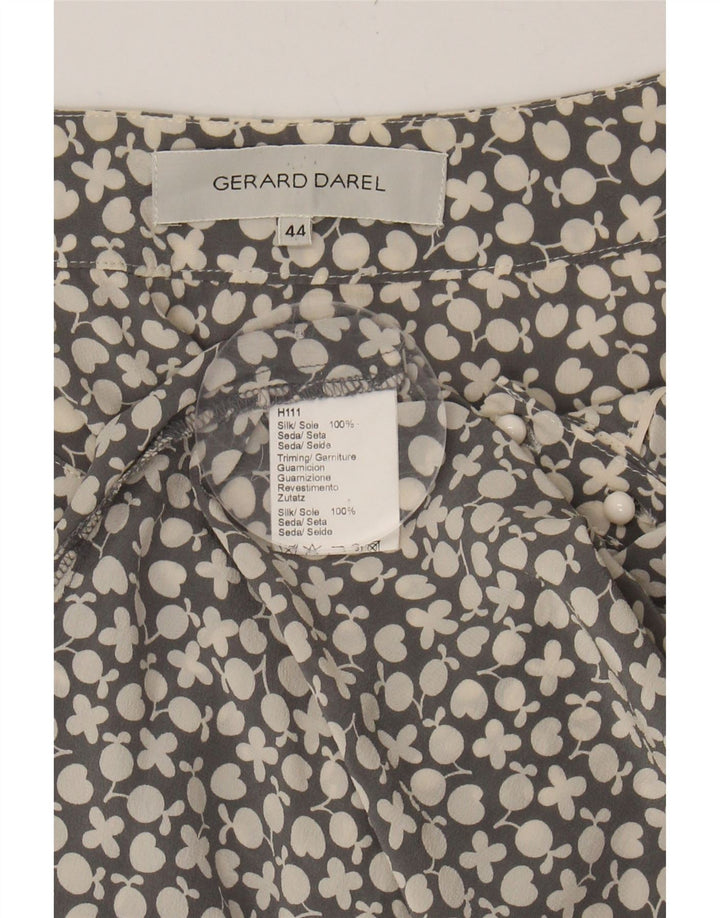 GERARD DAREL Womens A-Line Dress IT 44 Medium Grey Floral Silk Vintage Gerard Darel and Second-Hand Gerard Darel from Messina Hembry 