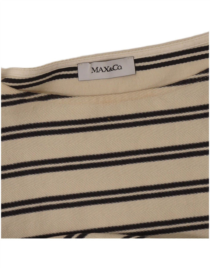 Max & Co. Damebluse Top UK 12 Medium Off White Stribet