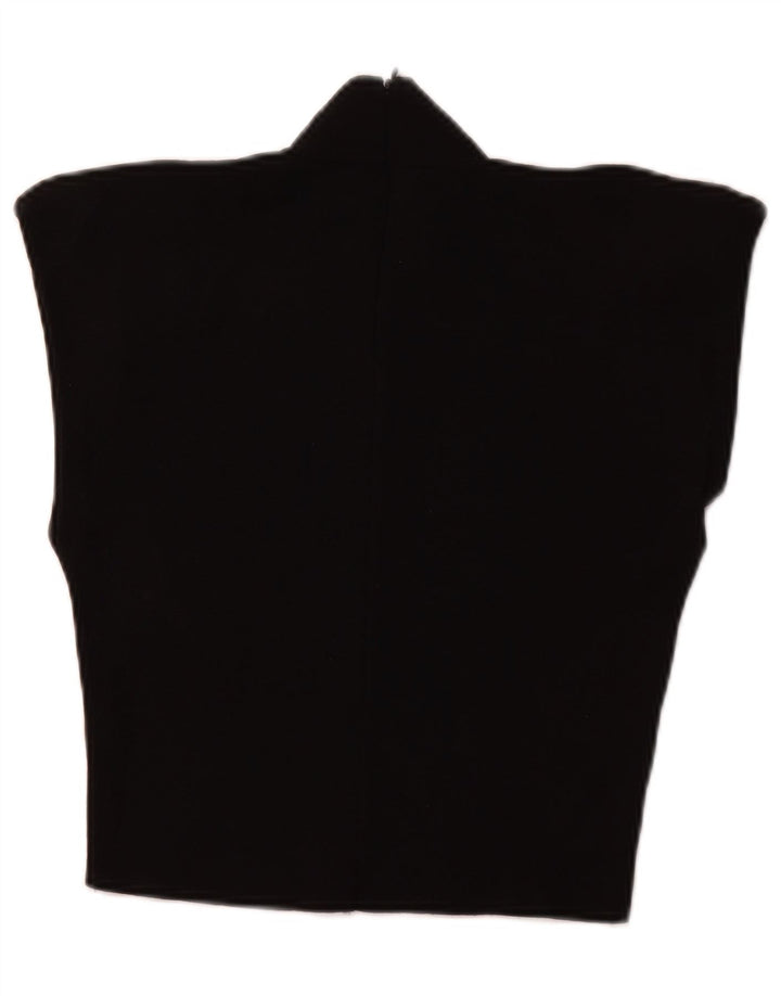 ZARA Womens Crop Turtle Neck Jumper Sweater UK 12 Medium Black