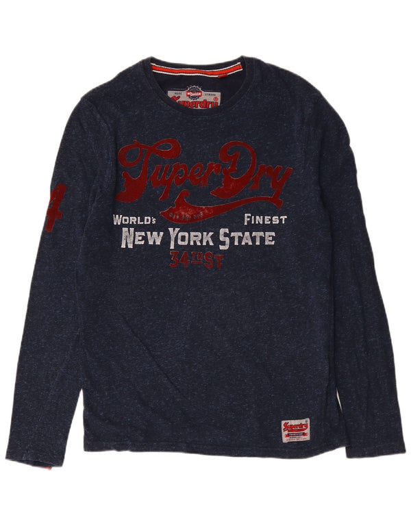 Superdry Grafisk Herre-top Langærmet Medium Navy Blue Cotton
