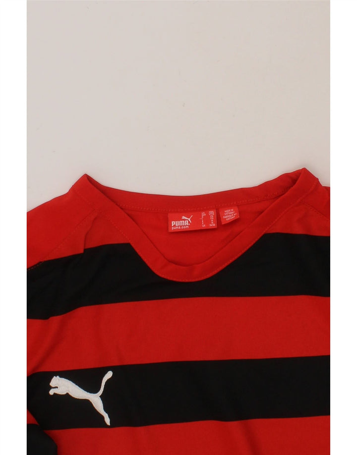 PUMA Boys Top Long Sleeve 15-16 Years Red Striped Polyester Vintage Puma and Second-Hand Puma from Messina Hembry 