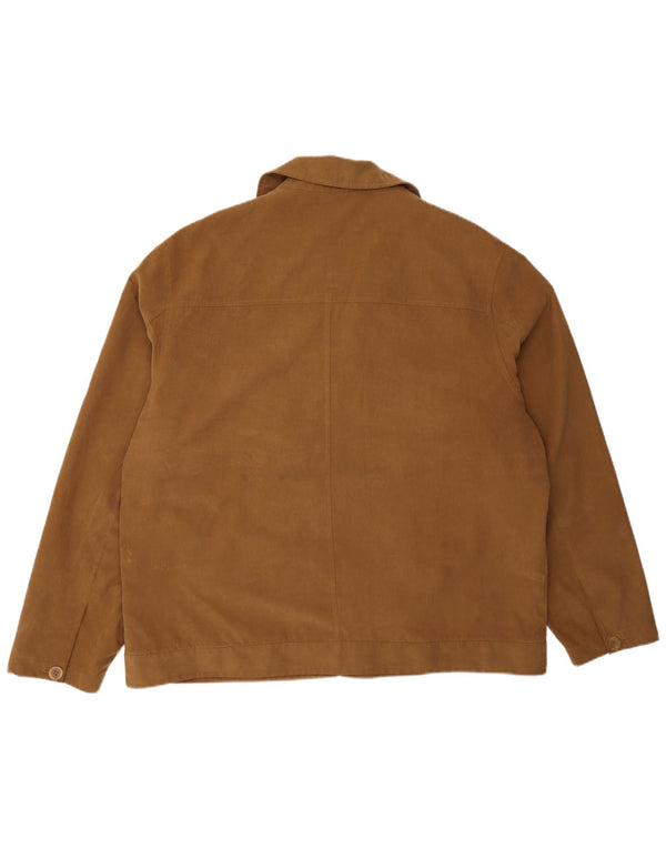 Vintage bomberjakke til mænd UK 46 3XL brun polyester