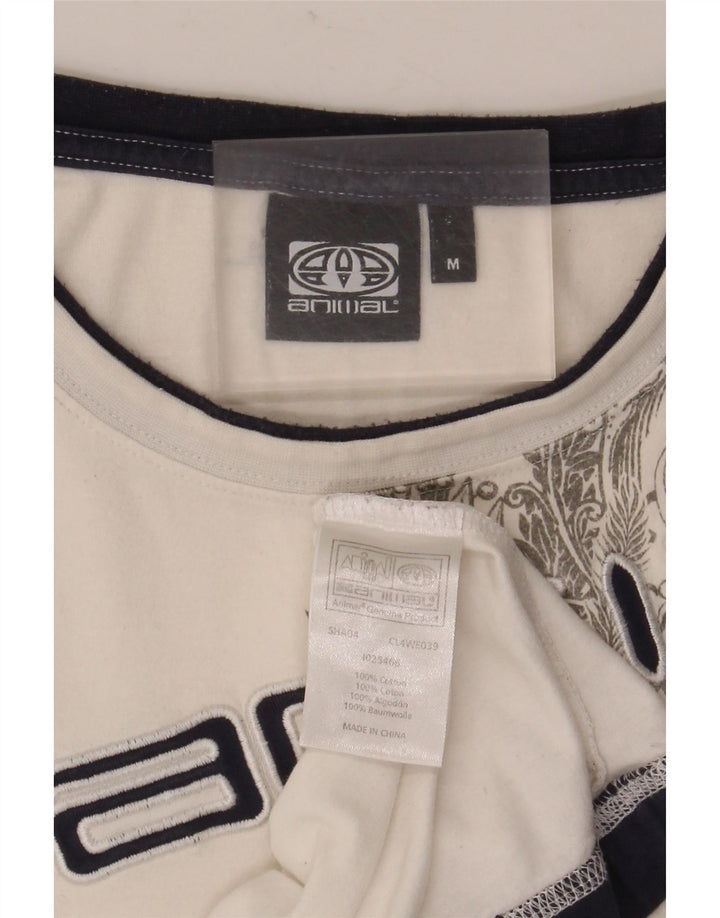 ANIMAL Herre grafisk T-shirt Top Medium White Floral Bomuld