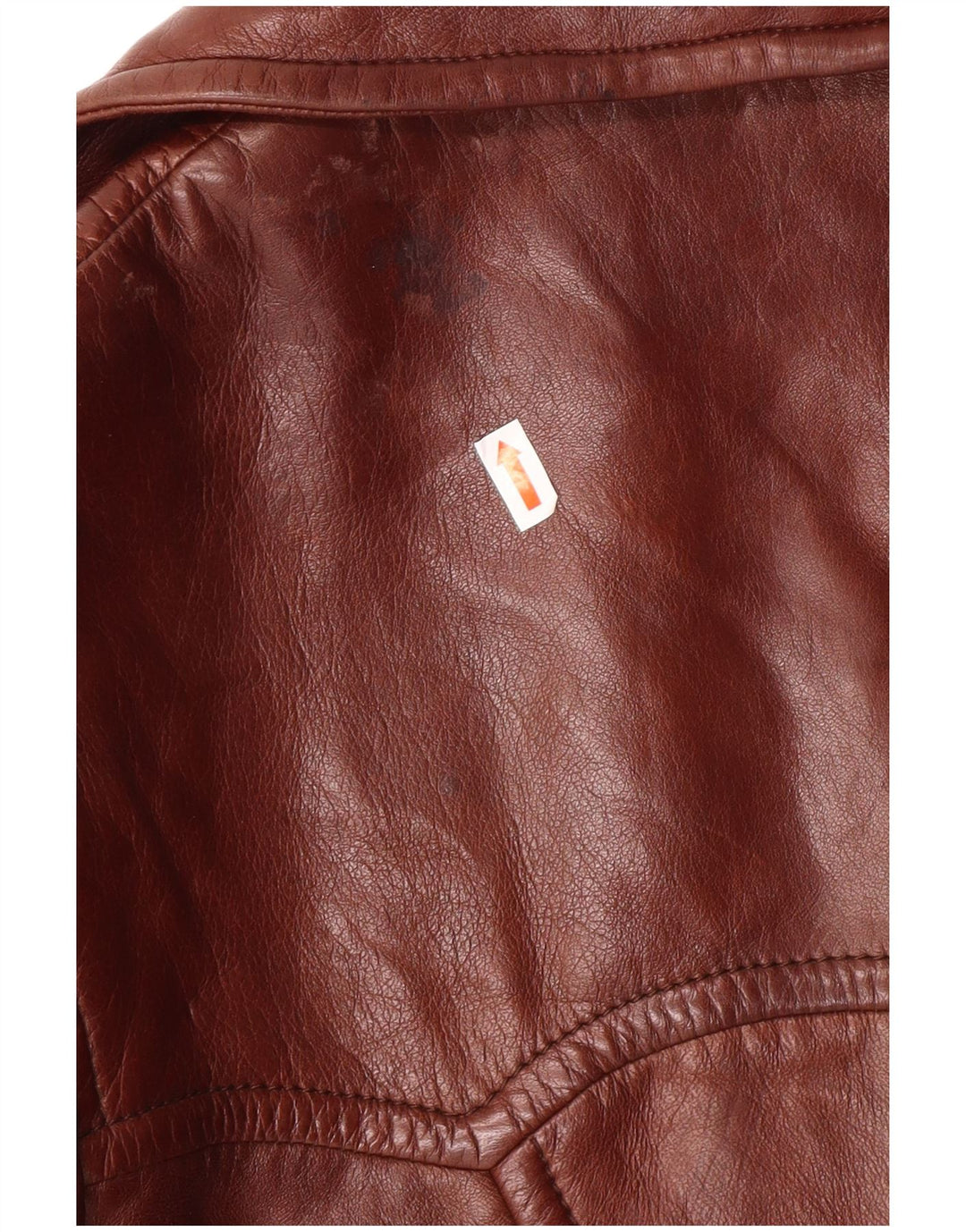 VINTAGE Læderfrakke til kvinder IT 52 2XL Brunt Læder