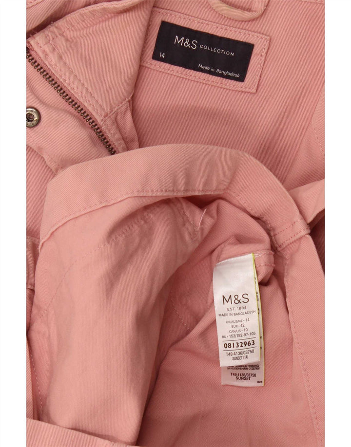 Marks & Spencer Womens Utility Jacket UK 14 Large Pink Cotton