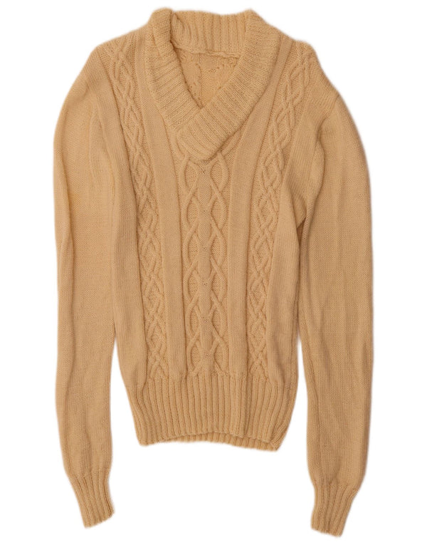 Vintage Herre V-hals sweater Medium Beige