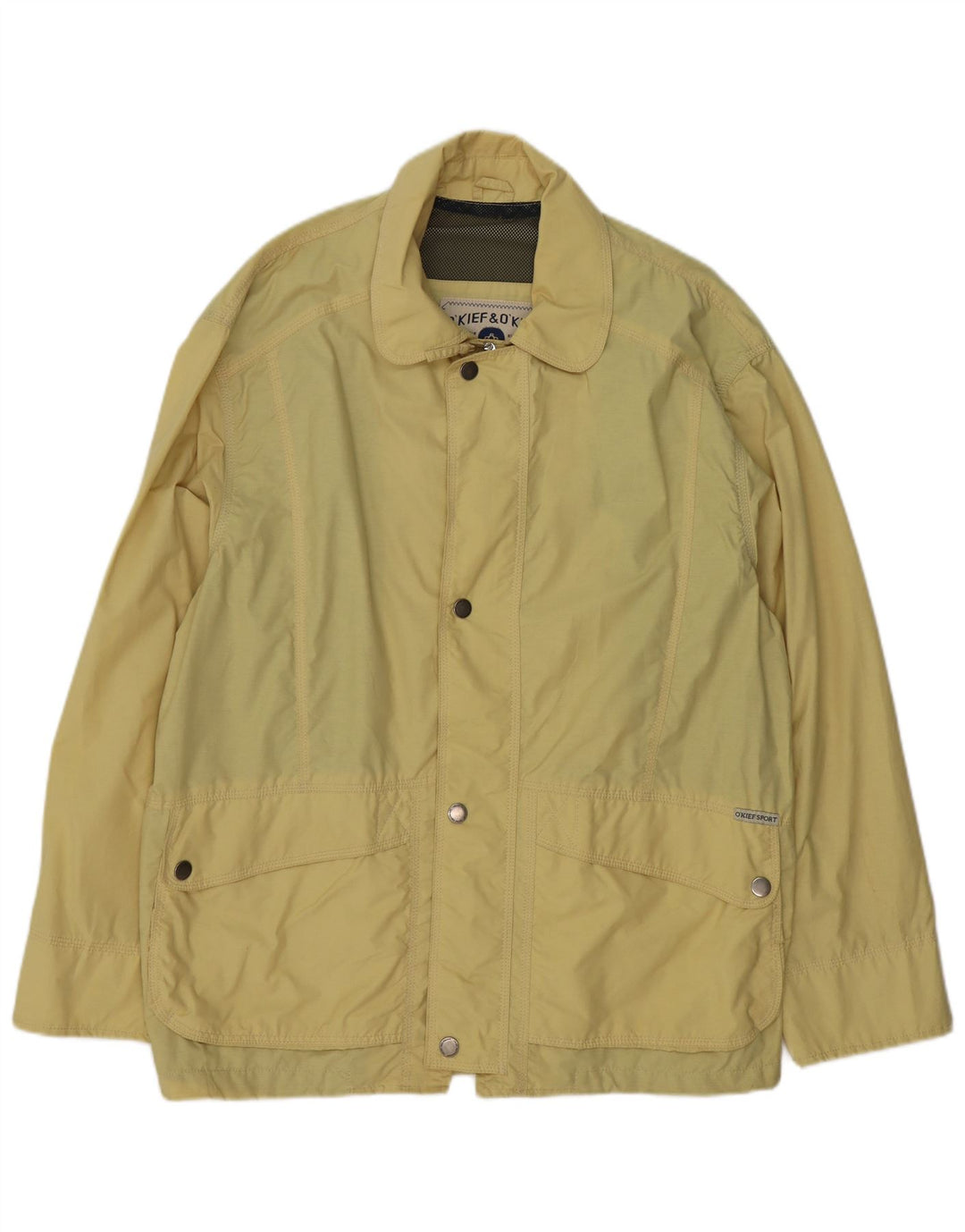 O'KIEF Mens Bomber Jacket UK 40 Large Yellow Cotton