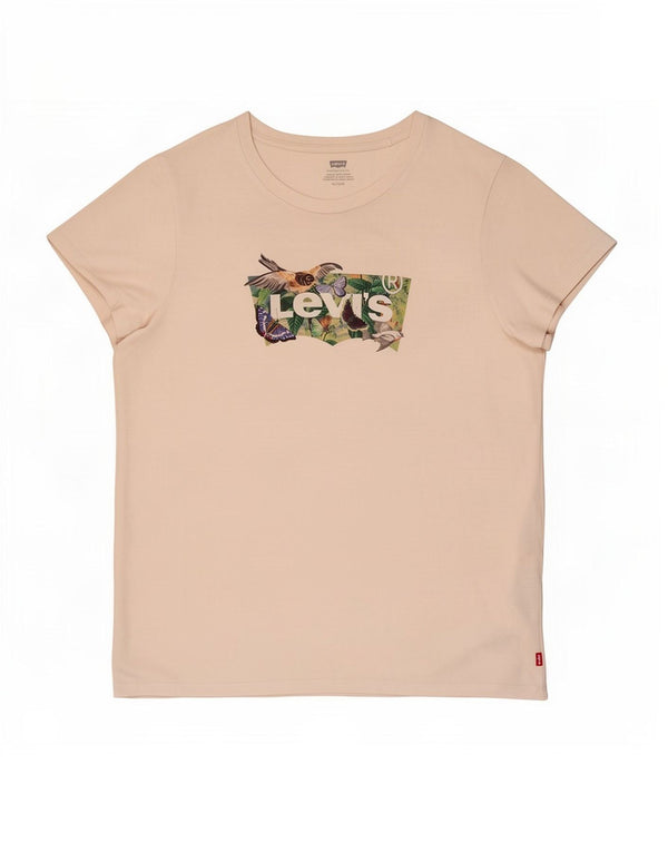 Levi's Womens Graphic T-Shirt Top UK 18 XL White Cotton