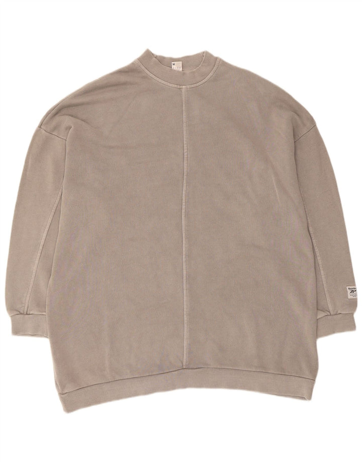 Reebok Dame Oversized Sweatshirt Jumper UK 12/14 Medium Grey