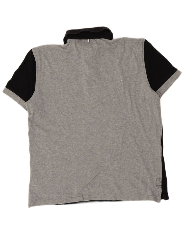 Tommy Hilfiger Herre Grafisk Custom Fit Polo Shirt Large Black Colourblock