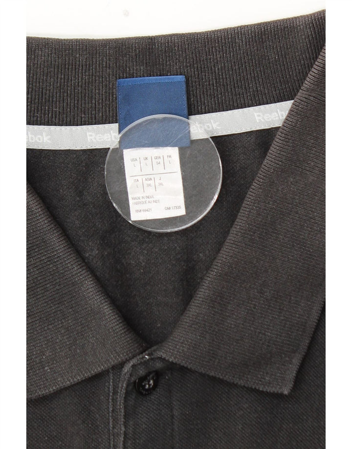 REEBOK Herre poloshirt Stor sort bomuld