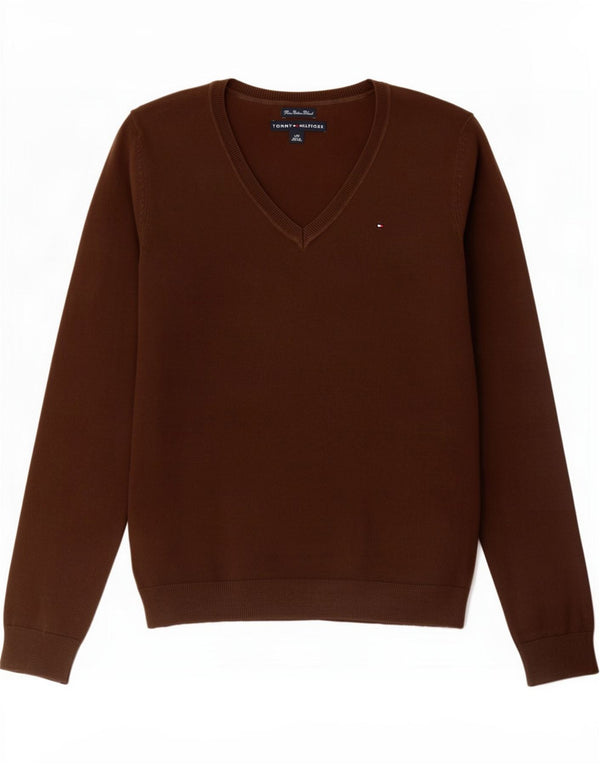 Tommy Hilfiger Herre V-hals sweater Stor brun bomuld