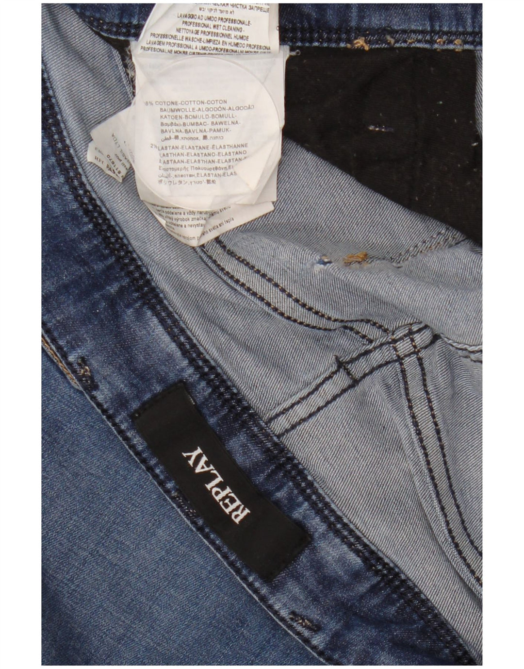 Replay Herre Slim Jeans W36 L32 Blå Bomuld