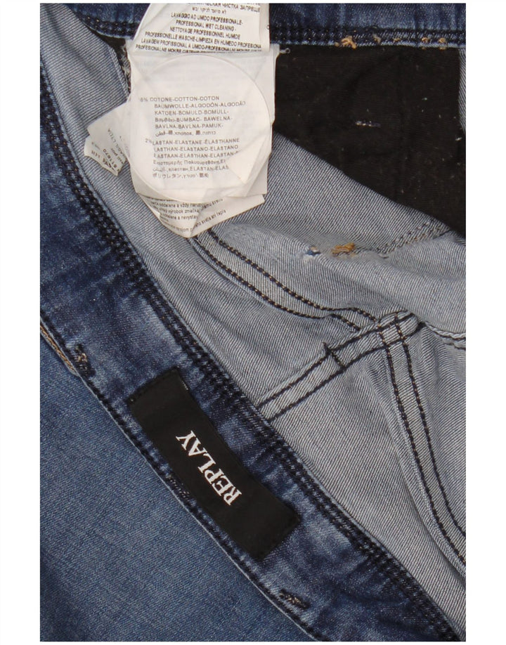 Replay Herre Slim Jeans W36 L32 Blå Bomuld