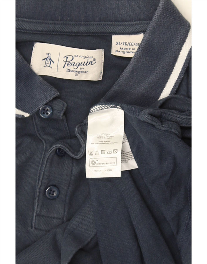 PENGUIN Herre poloshirt XL marineblå bomuld