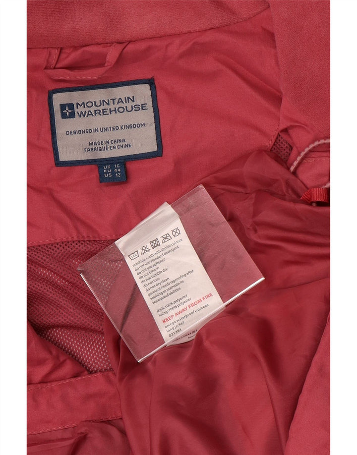 Mountain Warehouse Dame Regnjakke med hætte UK 16 Large Pink Polyester