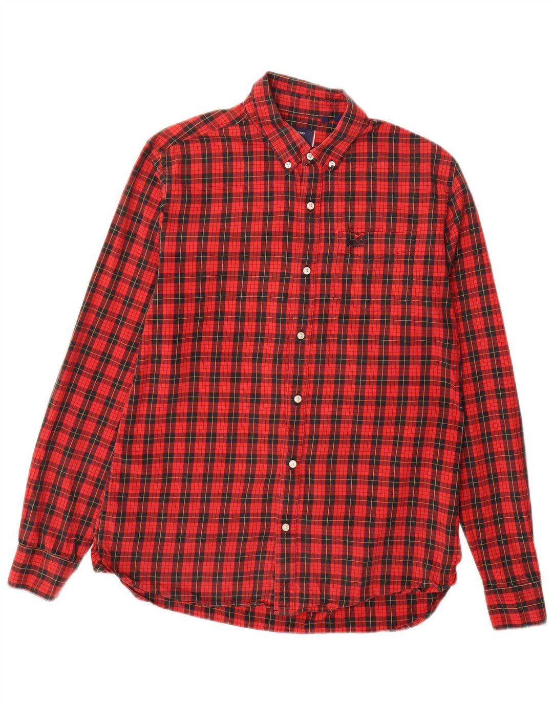 Superdry Flanelskjorte til mænd, stor rød ternet bomuld