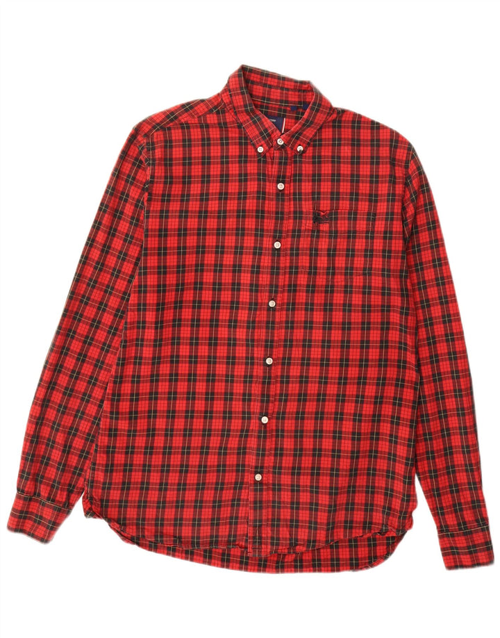 Superdry Flanelskjorte til mænd, stor rød ternet bomuld