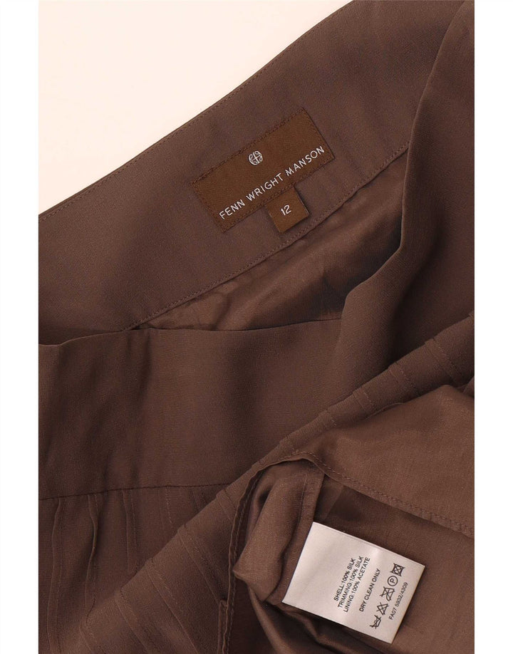 Fenn Wright Manson Dame Flæse Nederdel UK 12 Medium W32 Brun Silke