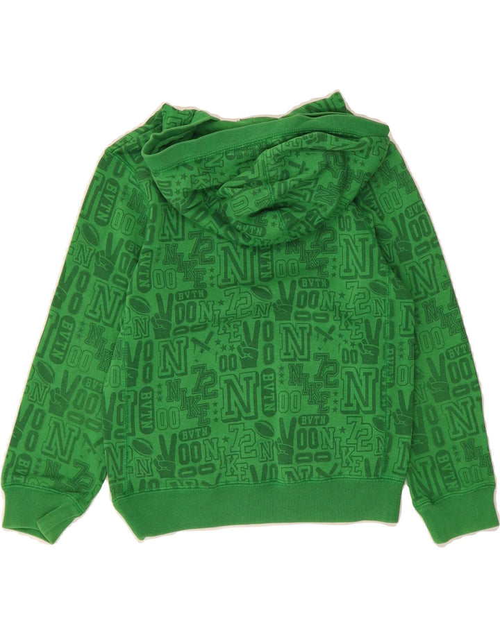 NIKE Boys Graphic Hoodie Jumper 5-6 Years Medium Green Cotton Vintage Nike and Second-Hand Nike from Messina Hembry 