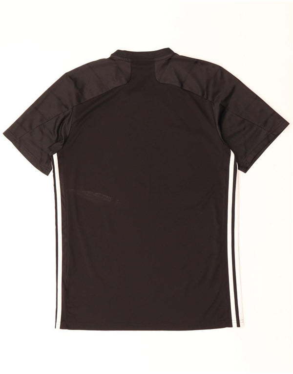 Adidas Herre Aeroready T-Shirt Top Medium Sort Nålestribet Polyester