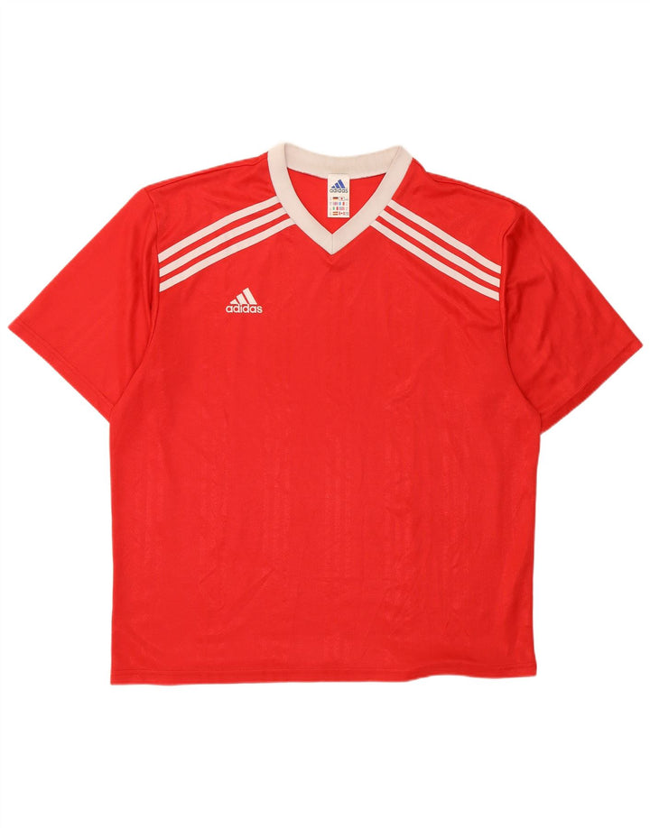 ADIDAS Grafisk T-shirt top til mænd XL Rød polyester