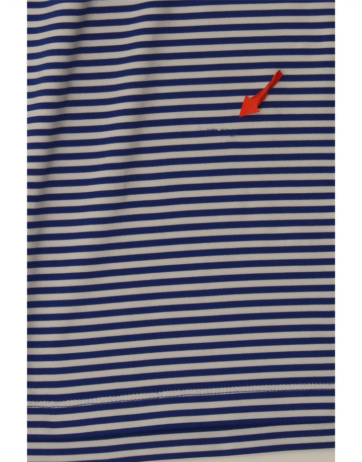 Under Armour Herre Heat Gear Polo Shirt Medium Blue Pinstripe Polyester