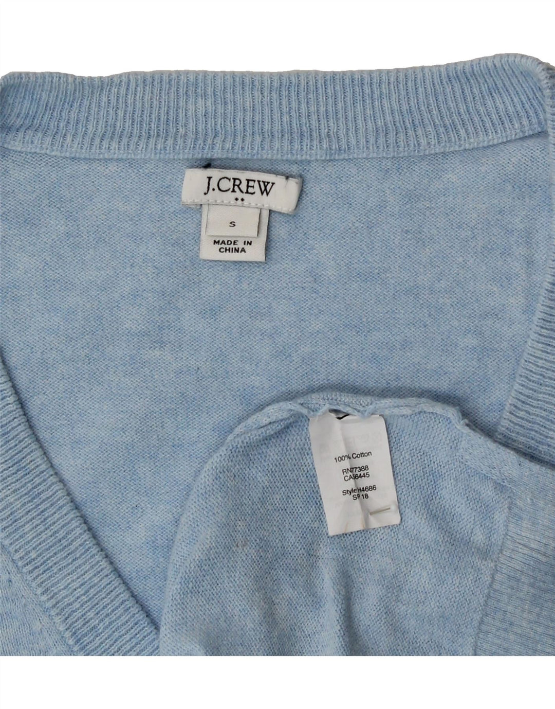 J. CREW Womens V-Neck Jumper Sweater UK  10 Small Blue Cotton Vintage J. Crew and Second-Hand J. Crew from Messina Hembry 