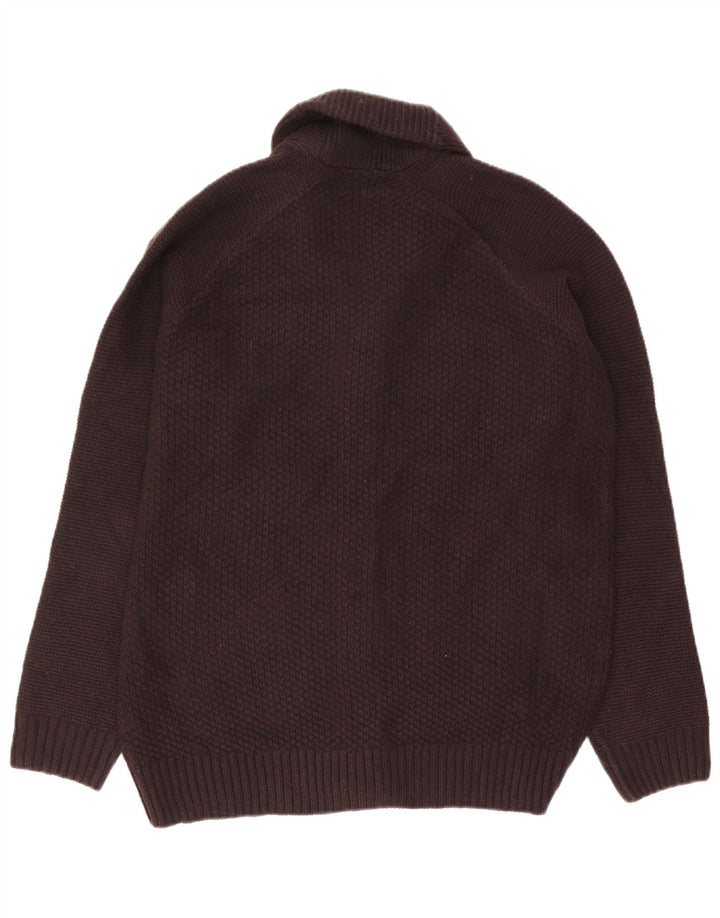 Marks & Spencer Herre Cardigan Sweater Stor Brun Akryl