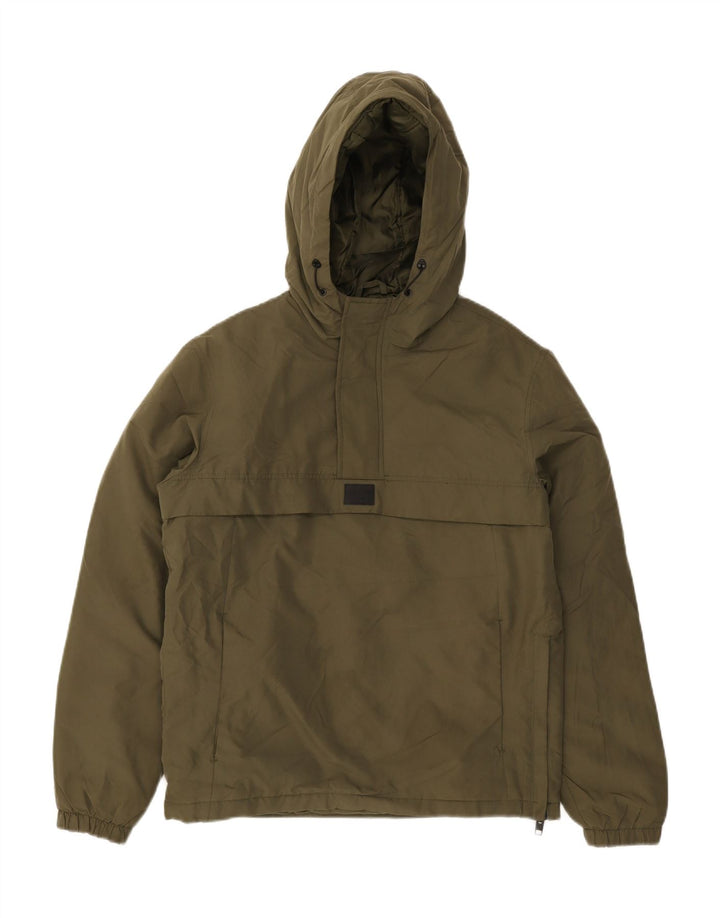 JACK & JONES Mens Hooded Anorak Jacket UK 40 Large Khaki Polyester Vintage Jack & Jones and Second-Hand Jack & Jones from Messina Hembry 