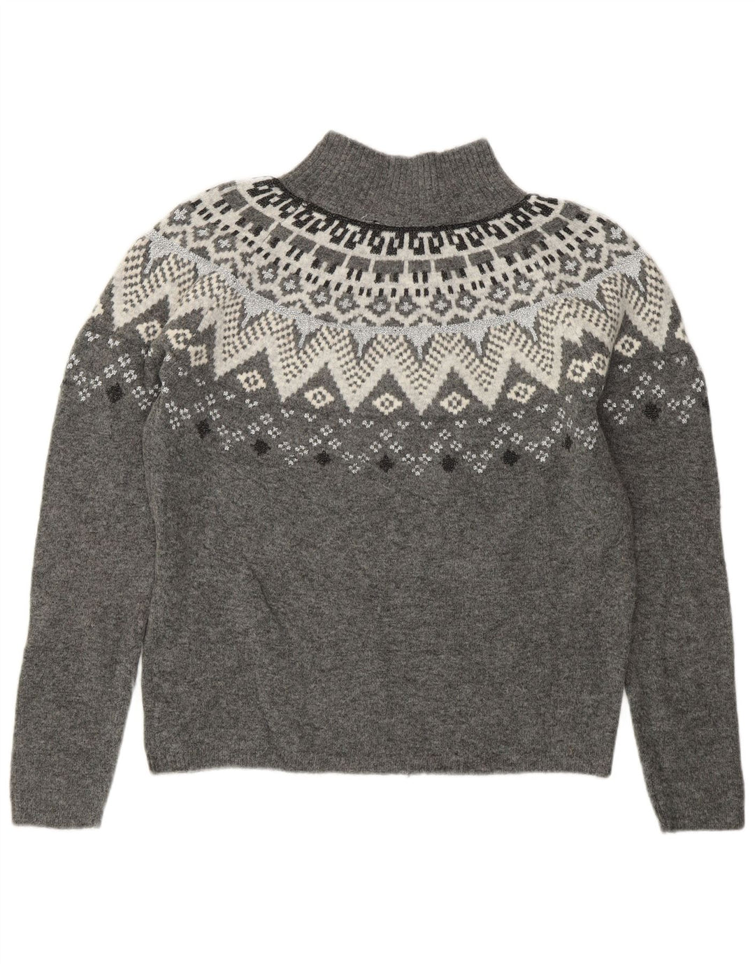 MARKS & SPENCER Womens Turtle Neck Jumper Sweater UK 10 Small Grey