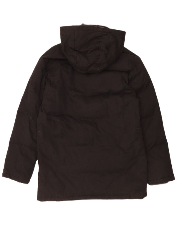 Energe Mens Hooded Regular Fit Padded Coat UK 38 Medium Black Cotton