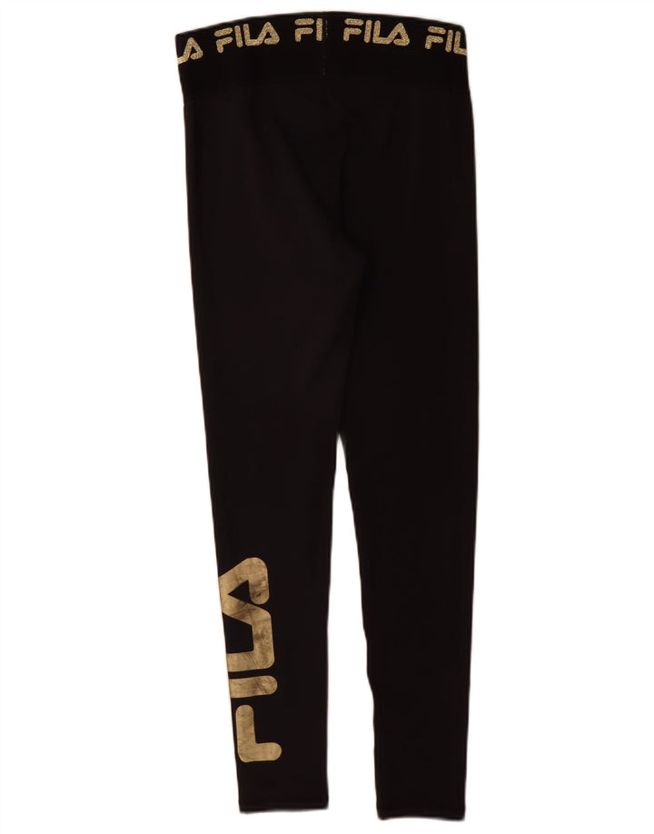 Fila Womens Grafiske Leggings UK 10 Small Black Polyester Sports