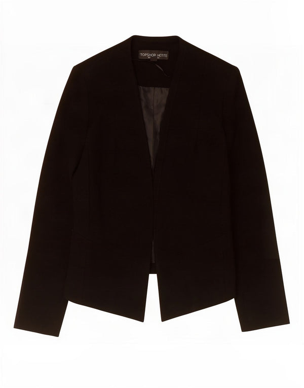 Topshop Womens Petite Crop Open Blazer Jacket UK 8 Small Black