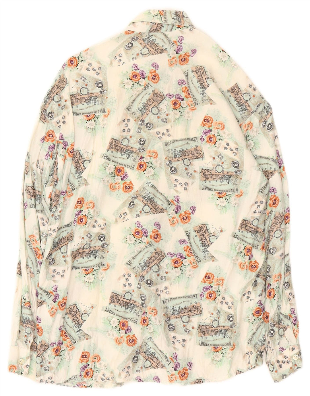 VINTAGE Mens Shirt Small Multicoloured Floral Viscose