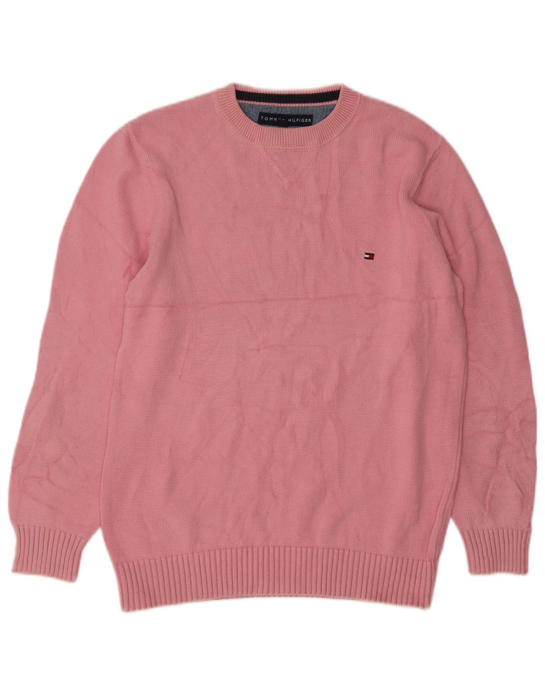 Tommy Hilfiger Herre Crew Neck Jumper Sweater Lille Pink Bomuld