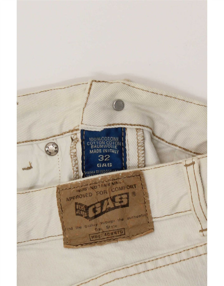 Gas Herre tilspidsede jeans W32 L30 hvid bomuld