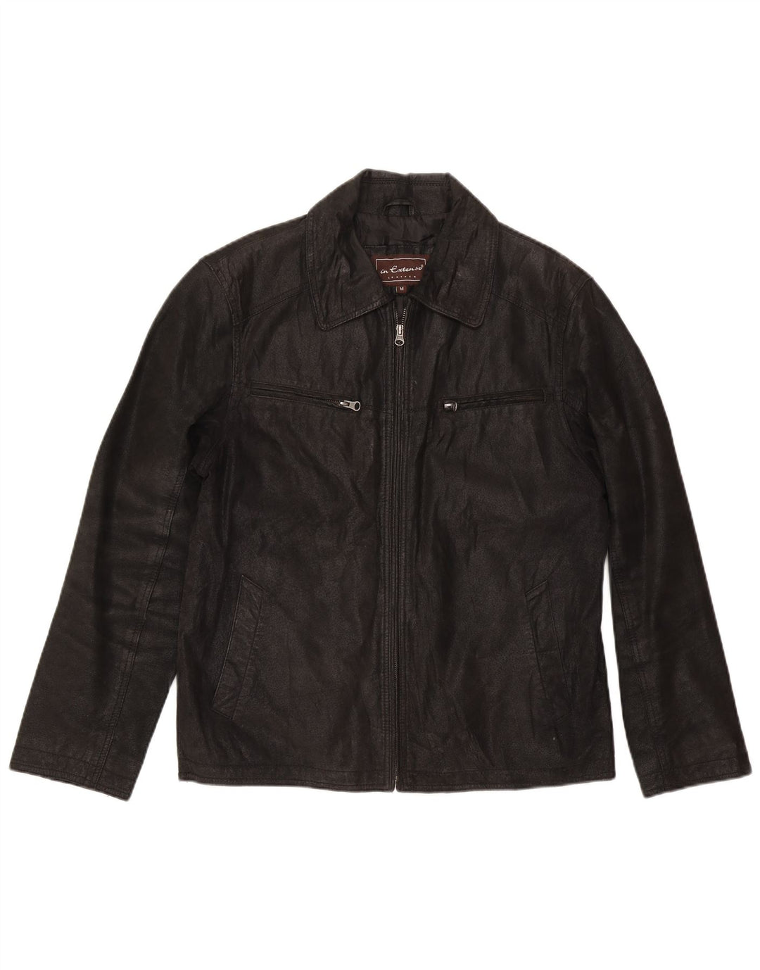 I Extenso Herre Læderjakke UK 38 Medium Sort