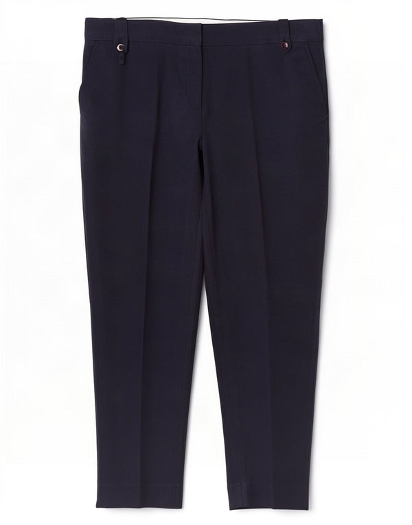 Laura Ashley Dame Slim Chino Bukser UK 14 Medium W34 L28 Navy Blue