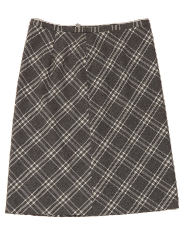 VINTAGE Womens Midi Skirt UK 18 XL W36  Grey Check Vintage Vintage and Second-Hand Vintage from Messina Hembry 