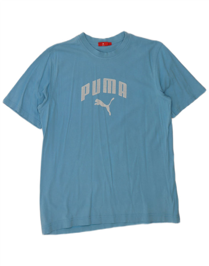 PUMA Grafisk T-shirt top til mænd, stor blå bomuld