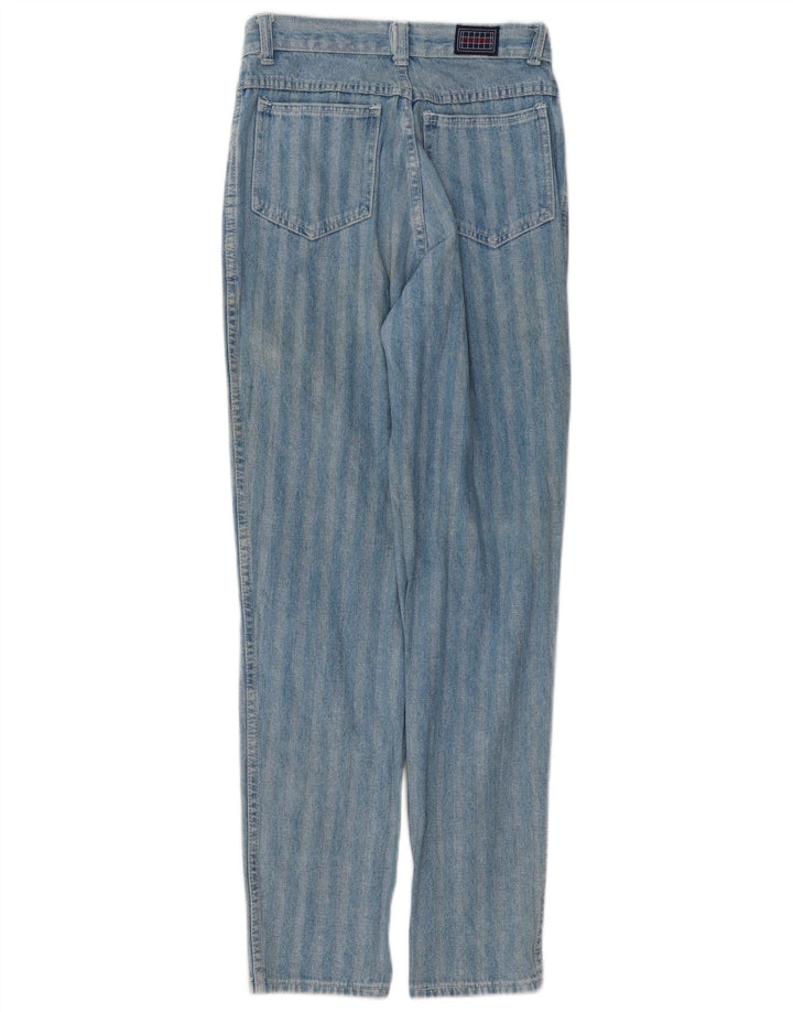 Vintage koniske jeans til kvinder W26 L29 blå stribet bomuld