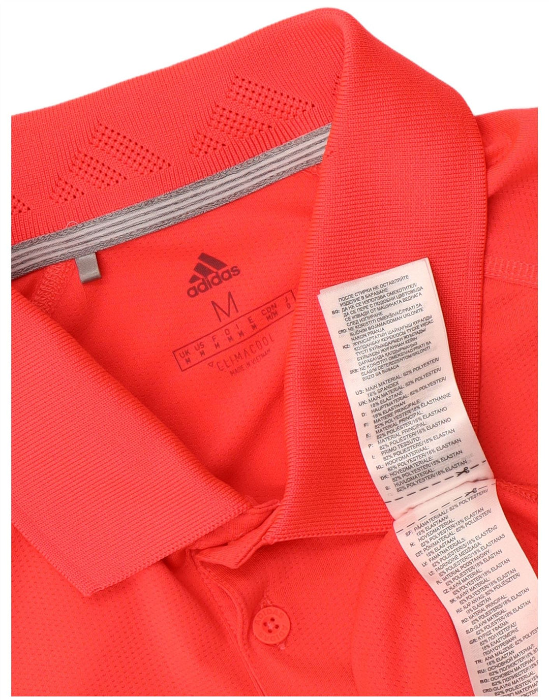 Adidas Herre Climacool Polo Shirt Medium Rød Colourblock Polyester
