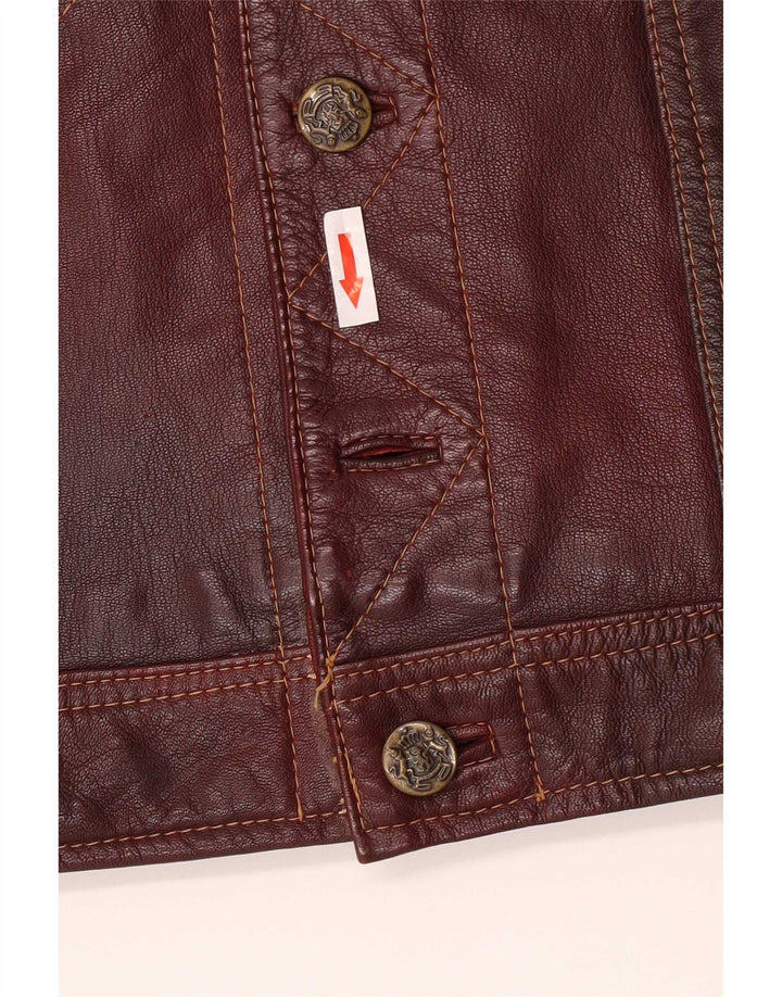 Conbipel Herre Læder Gilet UK 40 Large Burgundy