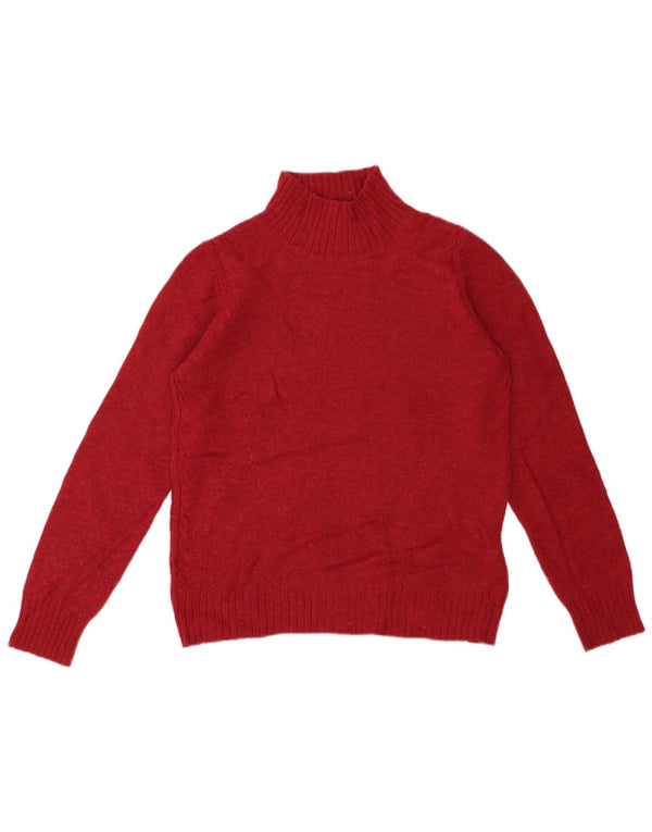 Hobbs Dame Turtle Neck Jumper Sweater UK 10 Small Red Merino Wool
